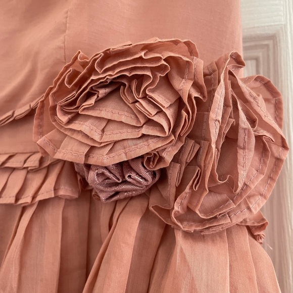 Strapless pink cotton and silk mini dress - Picture 9 of 10